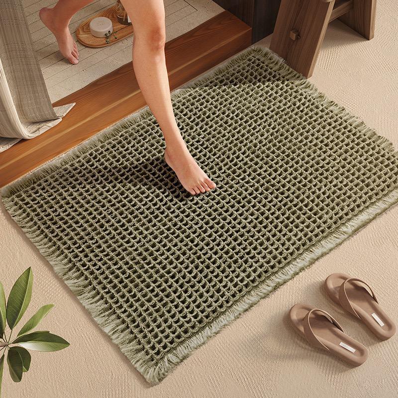 Alfombra de entrada texturizada y absorbente – alfombra de bienvenida antideslizante y duradera para uso en interiores y exteriores