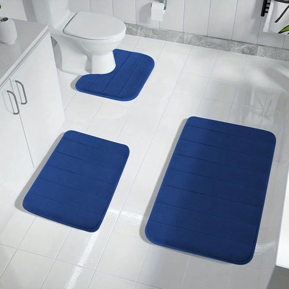 Alfombra de baño antideslizante de espuma viscoelástica - juego de 3 piezas
