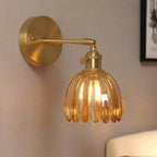 Aplique de Pared Vintage de Vidrio y Latón