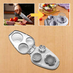 Cortador de huevos 3-en-1 de acero inoxidable - Cortador multifuncional para rebanadas, dados y gajos